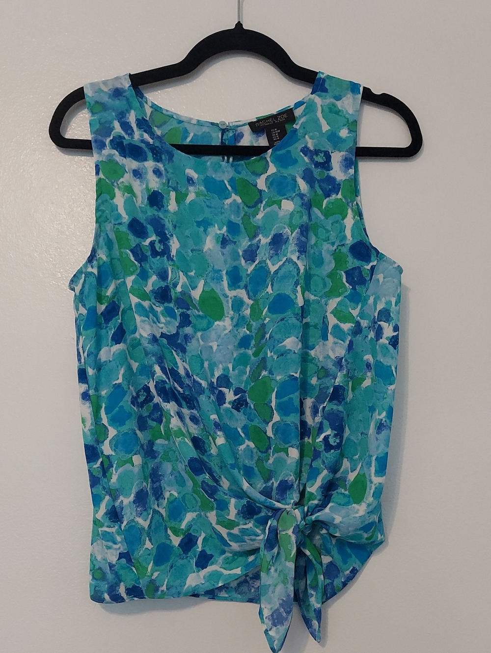 Rachel Zoe Green & Blue Tie-Front Sleeveless Camisole Size M